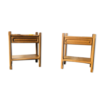 Paire de table de chevet type brutaliste