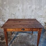 French antique table with drawer – Around 1920 – Pine top and legs.