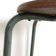 Vintage metal and wood industrial stool