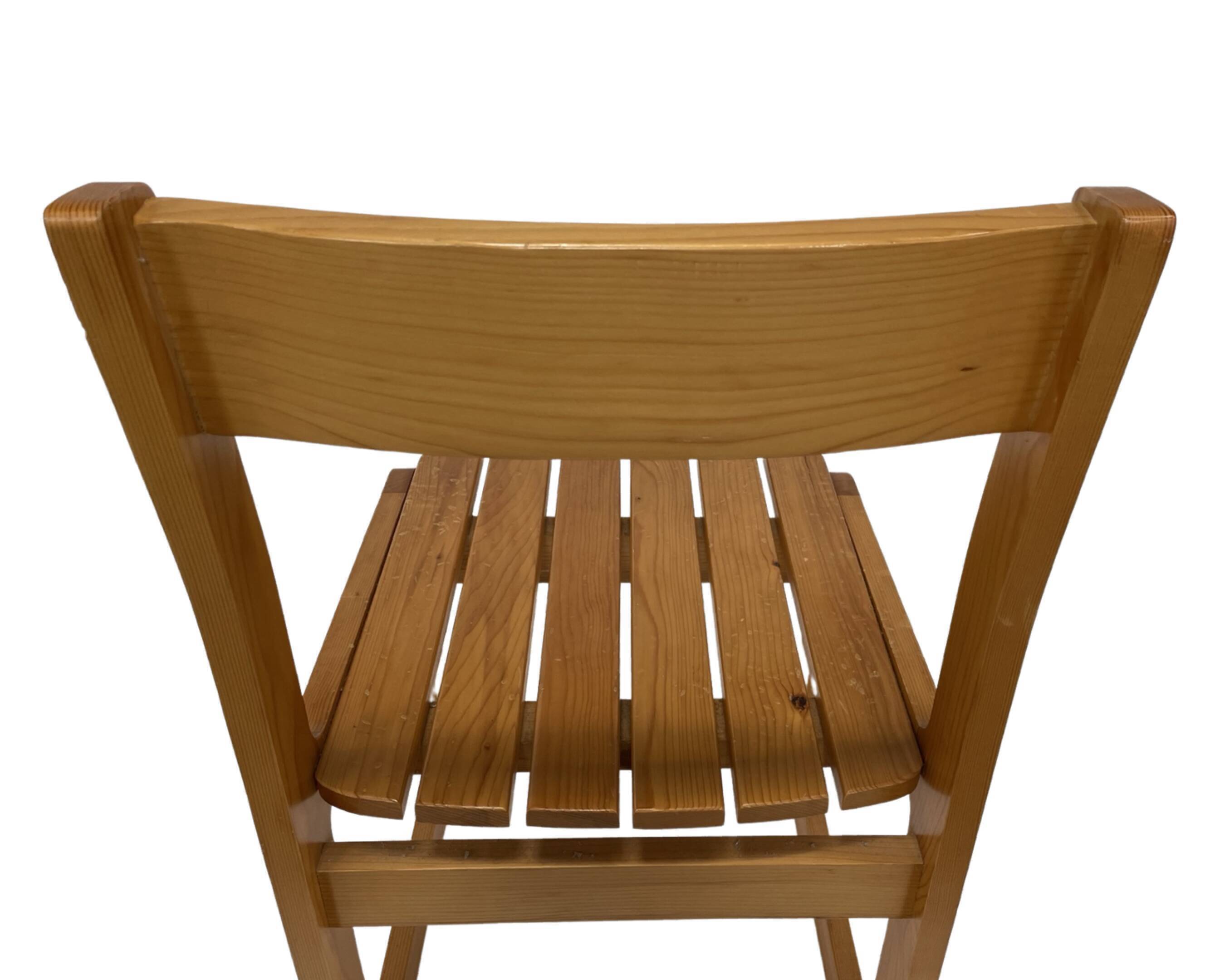 Vintage Pinewood dining chair 70's minimalist design