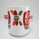 Three mugs and two cups decoration flowers design Jean-Charles Meunier 70s