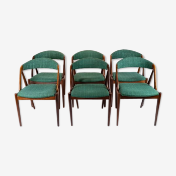 Ensemble de six chaises de salle à manger, modèle 31, conçu par Kai Kristiansen en 1956