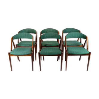 Ensemble de six chaises de salle à manger, modèle 31, conçu par Kai Kristiansen en 1956