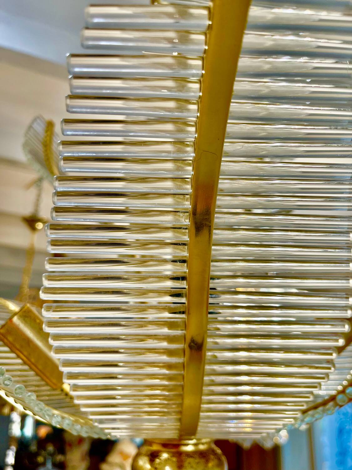 Lustre Venini Palm verre Murano , Italie 1970s