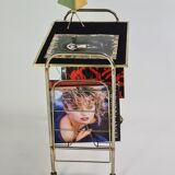 Hi_Fi furniture, brass and black velvet, circa 1970