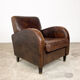 Vintage Sheep leather wagon wheel clubchair Holten
