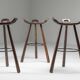 4 bar stools by Sergio Rodrigues, Brazilian design, circa 1970