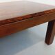 Table basse rectangulaire vintage en orme et loupe d’orme des années 70