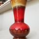 Vintage KIL Ceramic Vase: Red & Brown Lava Glaze, 1970s Yugoslavia