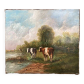 Old painting - Two cows