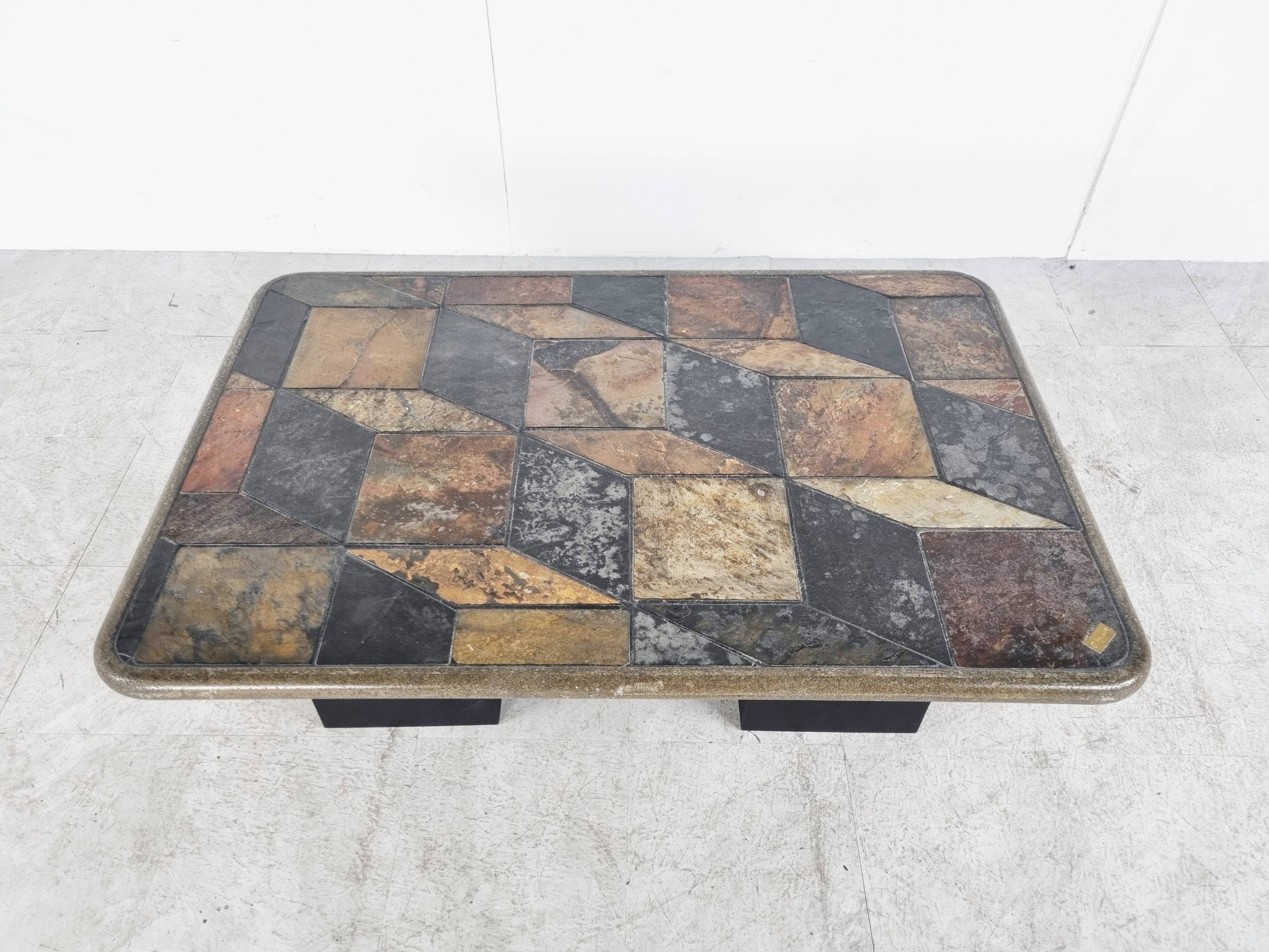 Vintage brutalist coffee table, 1970s