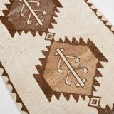 3x11 Brown Beige Persian Kilim Runner Rug, 107x333Cm