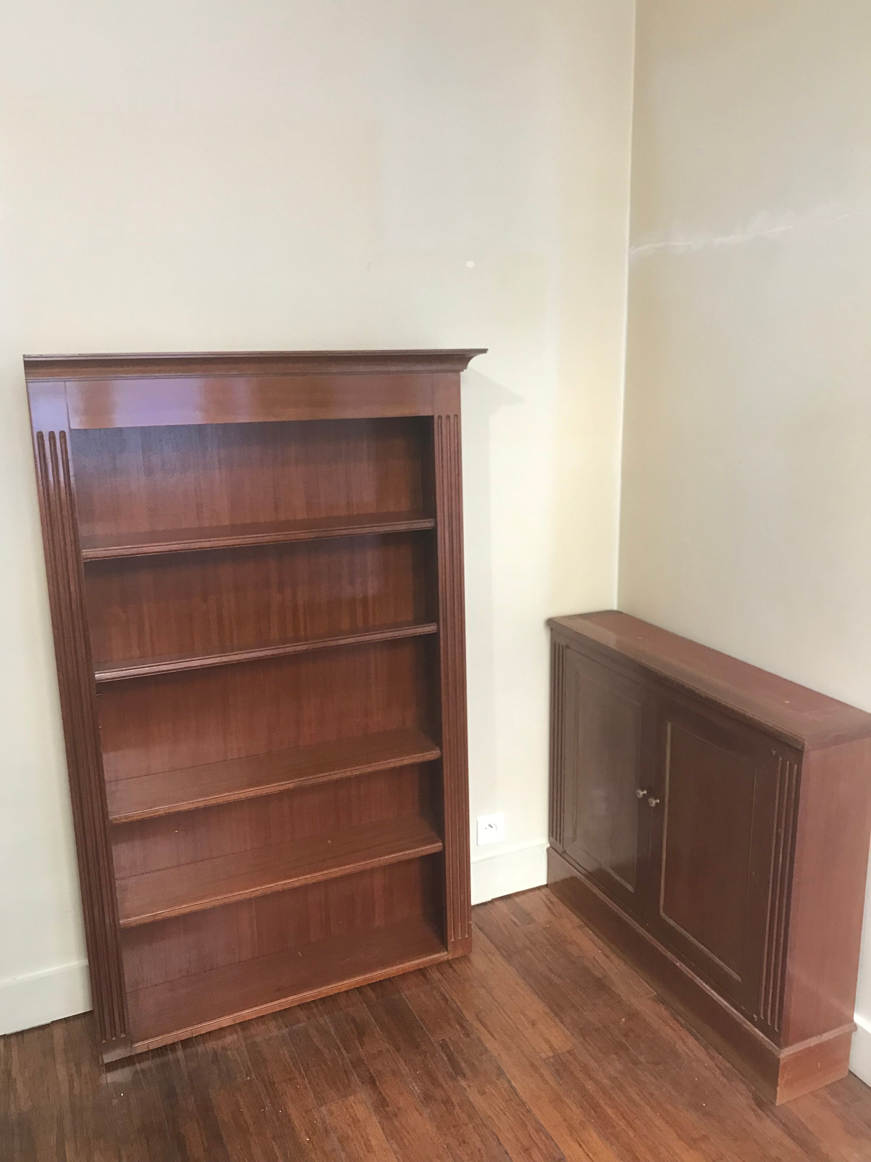 Antique wood bookcase furniture Napoleon III style