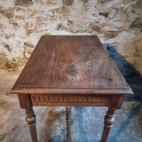 Vintage French writing table in walnut, 1930s.