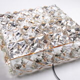 Large gold-plated & crystal glass flush mount light from kinkeldey, 1970s