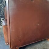 Leather club armchair, art deco