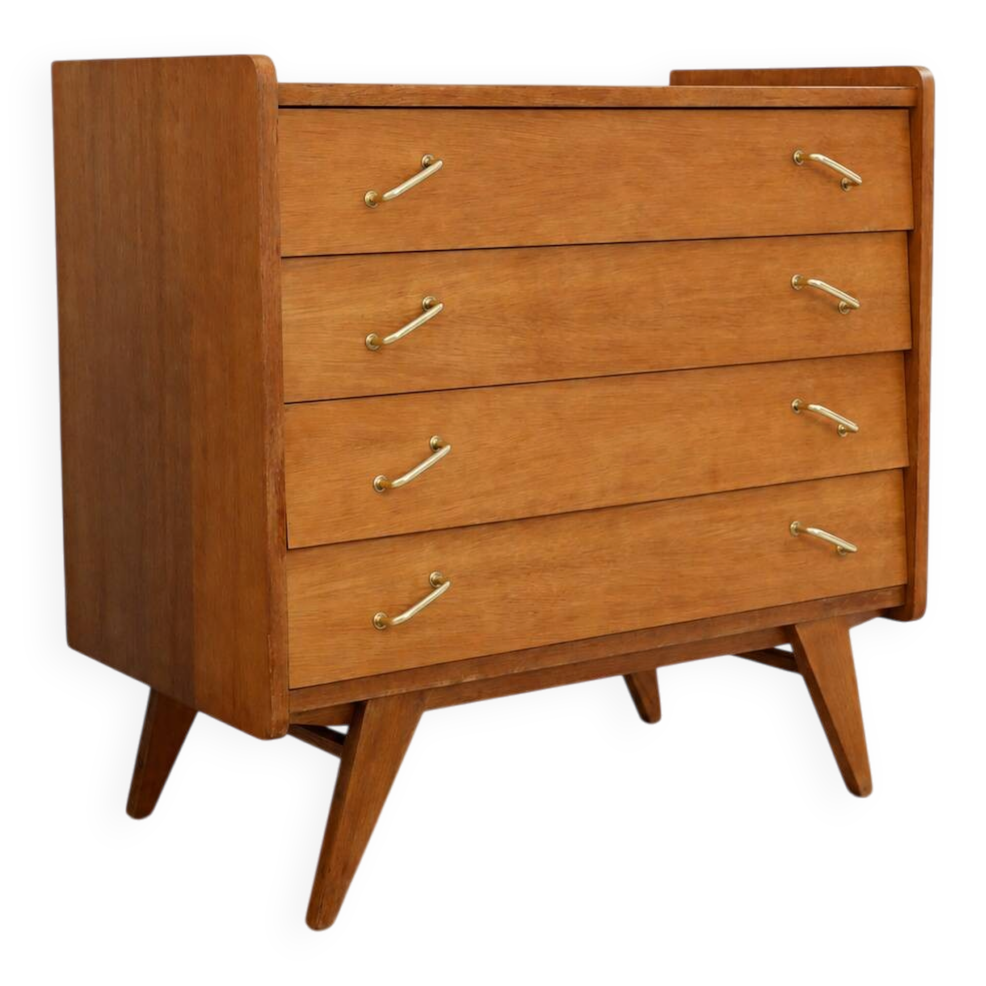 Vintage 1960s commode with tapered legs.