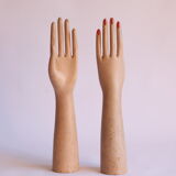 Wooden glove display mannequin hands, 1930s, set of 2.