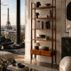 Vintage Scandinavian bookshelf in teak and black metal – Design