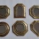 Set of 6 Moroccan mirrors in vintage openwork brass