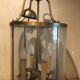 Large round lantern pendant in brass and glass