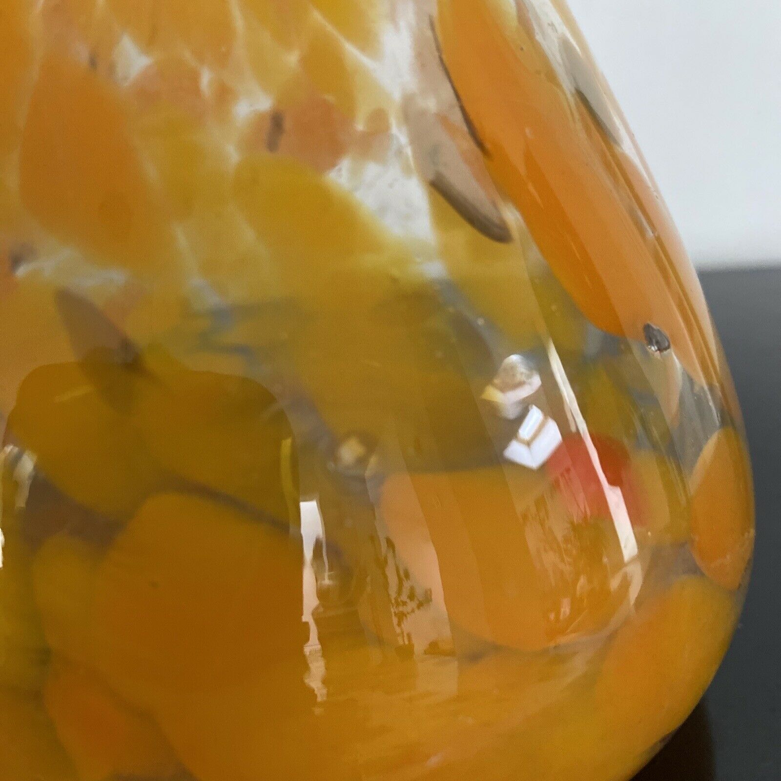 Soliflore orange souflé glass vase