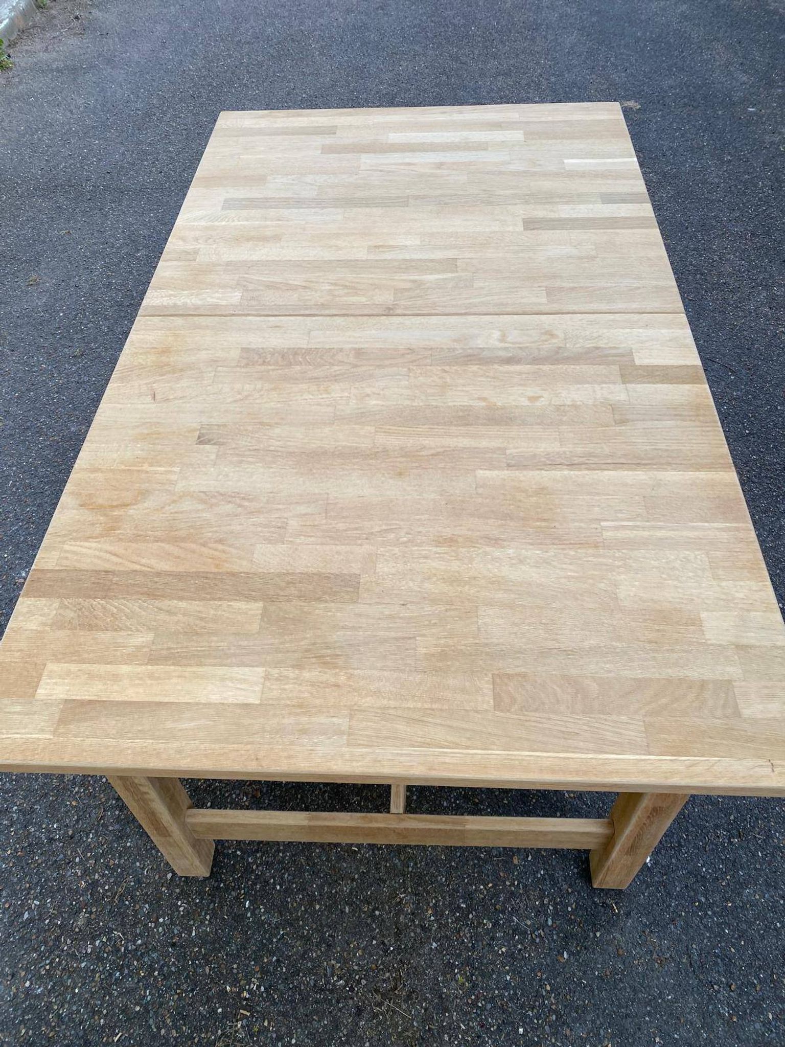 Table à manger scandinave rénovée en chêne 145-200cm