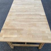 Table à manger scandinave rénovée en chêne 145-200cm