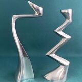 Matthew Hilton Zig Zag & Swan aluminium candle holders