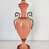 Decorative vase with gallant stage and brass frame