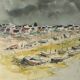 20th century Impressionist school - Vassaux - Marine watercolor - Noirmoutier