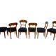 Biedermeier Shovel Chairs in Walnut, Roots Veneer, South Germany, 1845, Set of 6