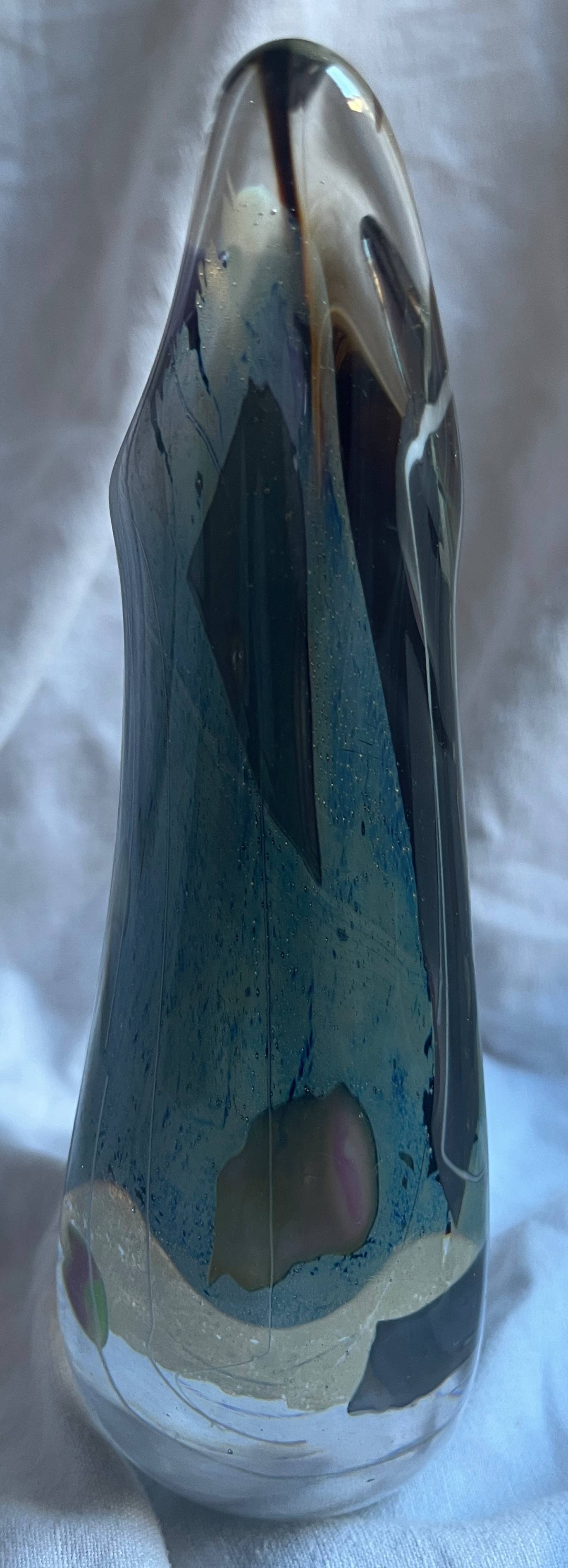 Glass paste vase signed François Le Lonquer (1945-1991) dated 1984
