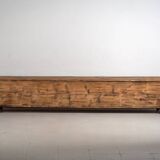 Antique long trunk painted with floral motifs (Year 1876) #1