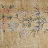 Mustard color oversize vintage rug 349x247cm