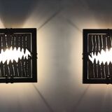 Paire d'appliques murales brutalistes de Ravi Sing pour Lightworks, années 1980