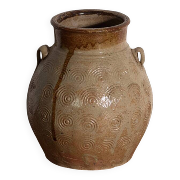 Vase ancien chinois en grès émaillé – Chine, vers 1900