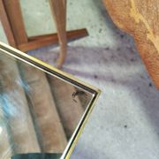 Vintage golden metal rolling dessert trolley