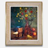 Still life with flowers and fruits