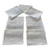 9 serviettes monogramme RC