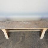 Old solid wood bench Epoque 1940/50