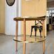 Table d'appoint demi-lune à deux niveaux vintage