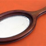 Mirror facing hand 19th Wood of Mahogany bevelled ice...