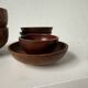 Antique walnut wooden bowls