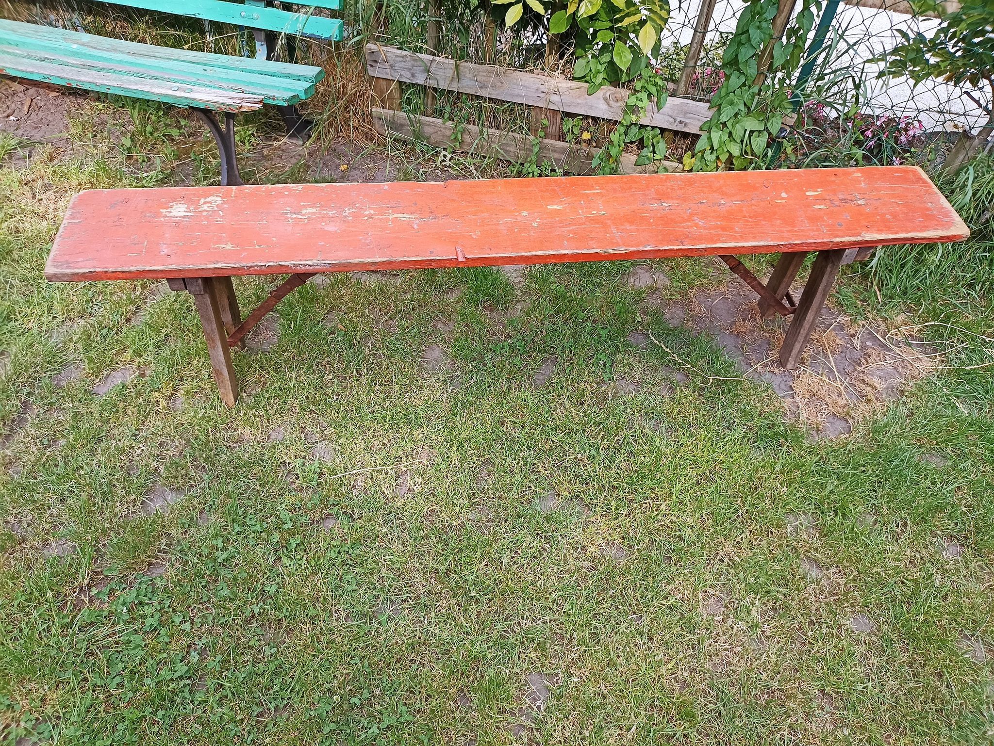 Table + 2 brewery benches - former brewery l.f. haag ingwiller - prey