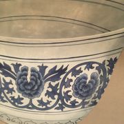 Ming blue and white pottery, hand-painted.