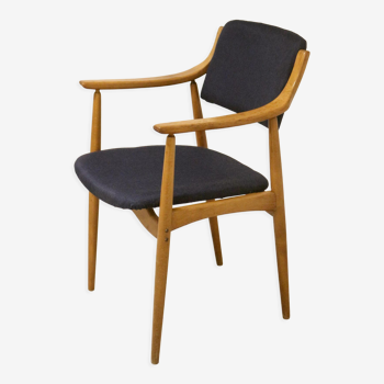 Scandinavian chair 1960 curved armrests