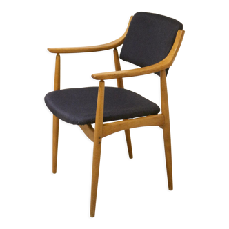 Scandinavian chair 1960 curved armrests