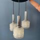 Suspension vintage en cascade en verre dépoli