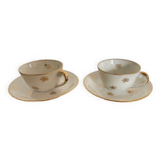 2 Limoges porcelain coffee cups